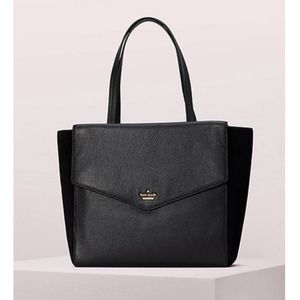 Kate Spade | Spencer Court Archie Leather Suede Totate Bag Purse - Black